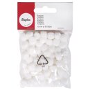 Pompons, 10 mm, . 65 Stück, weiß