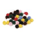 Pompons, 10 mm, . 65 Stück, gemischt