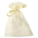 Organza-Säckchen, 7,5x10cm,  6Stück, creme