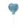 Folienballon Herz zum Stecken, 28cm ø,  1 Stück, lagune