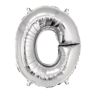 Folienballon Buchstabe O, 40cm,  1 Stück, silber
