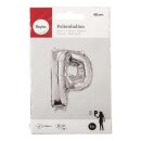 Folienballon Buchstabe P, 40cm,  1 Stück, silber