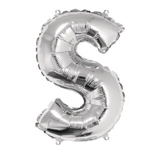 Folienballon Buchstabe S, 40cm,  1 Stück, silber