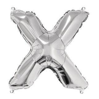 Folienballon Buchstabe X, 40cm,  1 Stück, silber