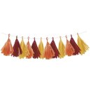 Papier-Quasten-Girlande, 12 Quasten, 20cm, 3m, farblich...