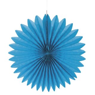 Papier Rosette, 40cm ø, SB-Btl 1Stück, azurblau