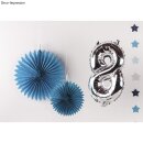Papier Rosetten, 20+30cm ø, SB-Btl 2Stück, azurblau
