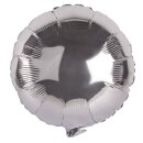 Folienballon rund, 44cm ø, SB-Btl 1Stück, silber