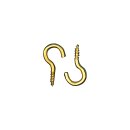 Schraubhaken, gebogen, . 24 Stück, messing, 20 mm