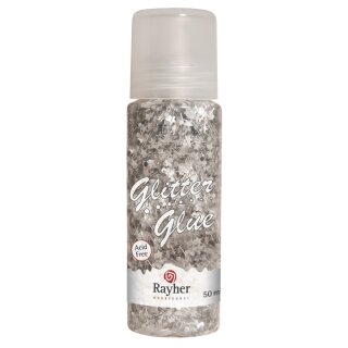 Glitter-Glue Space, Flasche 50ml, silber