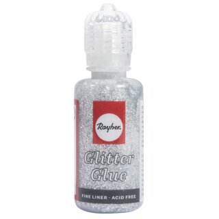 Glitter-Glue holographisch, Flasche 20 ml, brill.silber