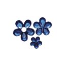 Acryl- Strassblüten, 5,8,10mm,  310Stück, d.blau
