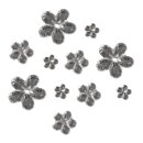 Acryl- Strassblüten, 5,8,10mm,  310Stück, kristall
