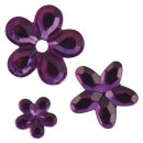 Acryl- Strassblüten, 5,8,10mm,  310Stück, lila