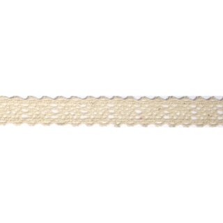 Fabric Tape Spitzenbordüre, 17mm, Auf Rolle, Blisterbox 2,5m, beige