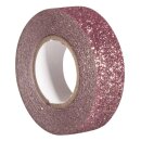 Glitter Tape, 15mm, Rolle 5m, altrosa