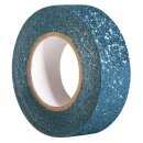 Glitter Tape, 15mm, Rolle 5m, coelinblau