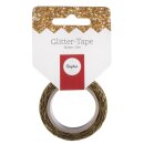 Glitter Tape Chevron, 15mm, Rolle 5m, gold