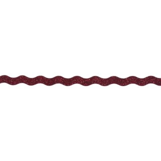 Glitter Tape Wave, 15mm, Rolle 5m, klassikrot