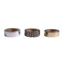 Washi Tape Set Black/Gold/Silver Foil, 15mm, 3 Designs...