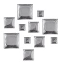Acryl- Strassquadrate, 6,10,14mm,  310Stück, kristall