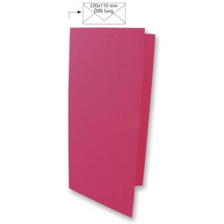 Karte DIN Lang, uni, FSC Mix Credit, 210x210mm, 220g/m2, Beutel 5Stück, pink