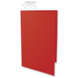 Karte A6, HD, uni, FSC Mix Credit, 210x148mm, 220g/m2, Beutel 5Stück, kardinalrot