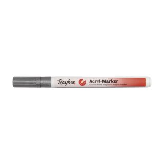 Acryl-Marker, Rundspitze 1-2 mm, mit Ventil, silber
