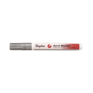 Acryl-Marker, Rundspitze 2-4 mm, mit Ventil, silber