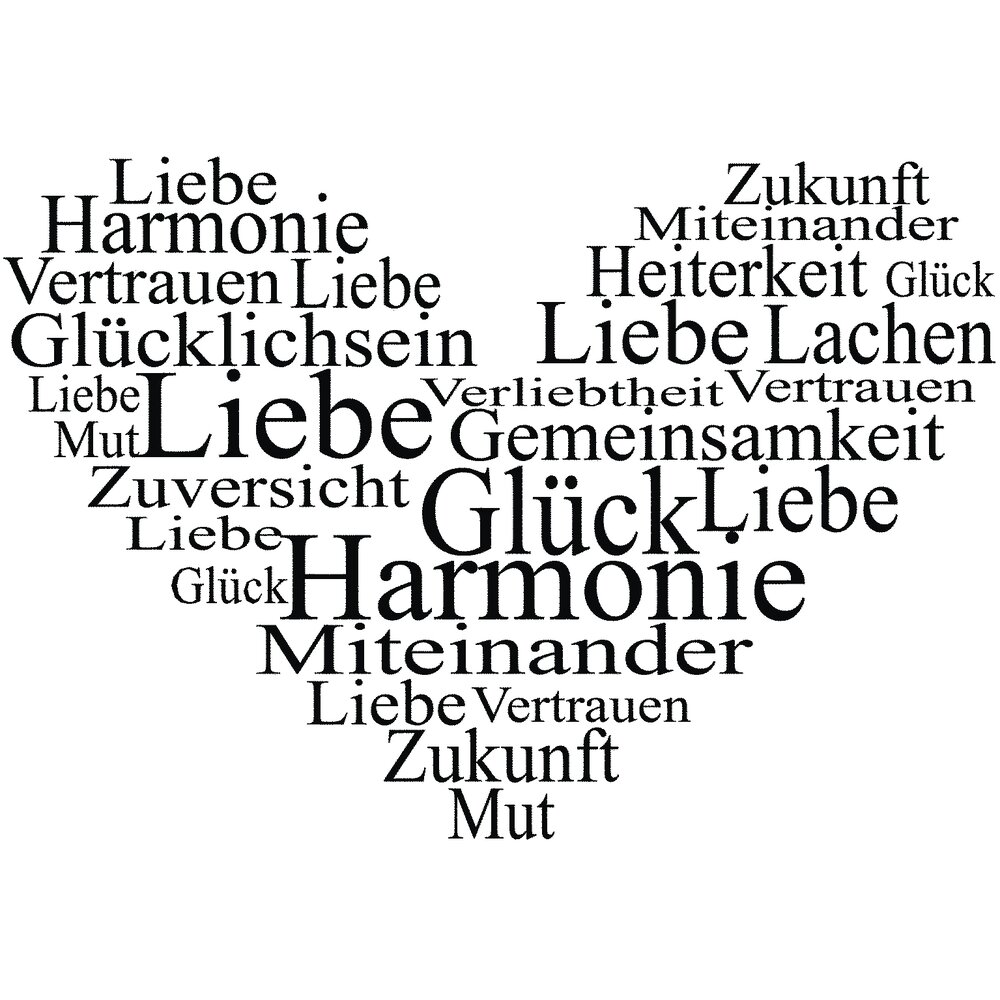 hobbyversand24 Stempel, ''Herz Liebe,Glück, Harmonie'