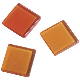 Acryl-Mosaik, 1x1 cm, transparent,   ca. 205 Stück / 50g, orange