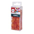 Acryl-Mosaik, 1x1 cm, transparent,   ca. 205 Stück / 50g, orange