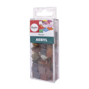 Acryl-Mosaik, 1x1 cm, transparent,   ca. 205 Stück / 50g, sienna gebrannt