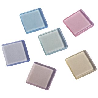 Acryl-Mosaik, 1x1 cm, transparent,   ca. 205 Stück / 50g, pastell
