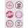 Sticker Hugs + Kisses, 3,5cm ø,  24 Stück