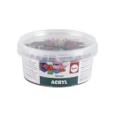 Acryl-Mosaiksteine Mischung, 1x1cm, Dose 300g, bunt