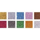 Acryl-Mosaiksteine Mischung, Glitter, 1x1cm, Dose 300g, bunt