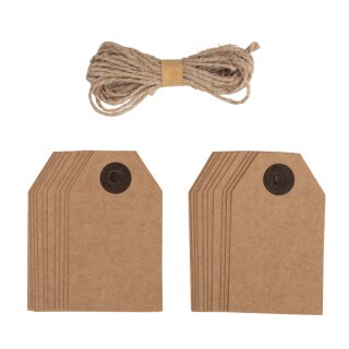 Tags and Jute, 4,5x7,5cm,  20Stück