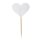 Herzpicker, 8cm, Herz: ø4cm,  10Stück, weiß