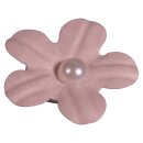 Deko-Sticker: Papierblüten m. Halbperle, m. Klebepunkt,  20Stück, rosé