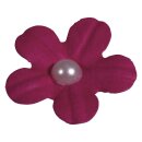 Deko-Sticker: Papierblüten m. Halbperle, m. Klebepunkt,  20Stück, pink
