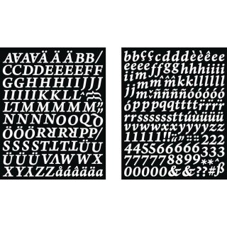 Sticker Alphabet + Zahlen Classic, SB-Btl 1Stück, weiß
