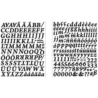 Sticker Alphabet + Zahlen Classic, SB-Btl 1Stück, schwarz
