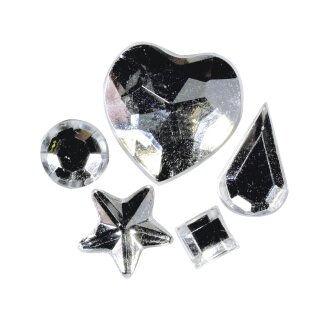 Acryl-Strasssteine zum Aufkleben, 3-12 mm, 5 Sorten,  58 Stück, kristall