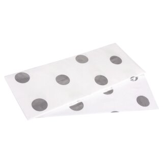 Seidenpapier Punkte, lichtecht, 50x75cm, 17g/m², farbfest,  3Bogen, silber