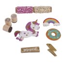 Set-Geschenkanhänger Unicorn, Tags+Kordel+Stempel