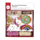 Set-Geschenkanhänger Unicorn, Tags+Kordel+Stempel