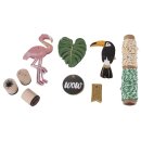 Set-Geschenkanhänger Tropical, Tags+Kordel+Stempel