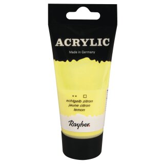 Acrylic, Künstleracrylfarbe, SB-Tube 75ml, echtgelb zitron