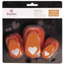 Motivstanzer Set: Herzen, 1,6cm+2,54cm+3,81cm, SB-Blister...